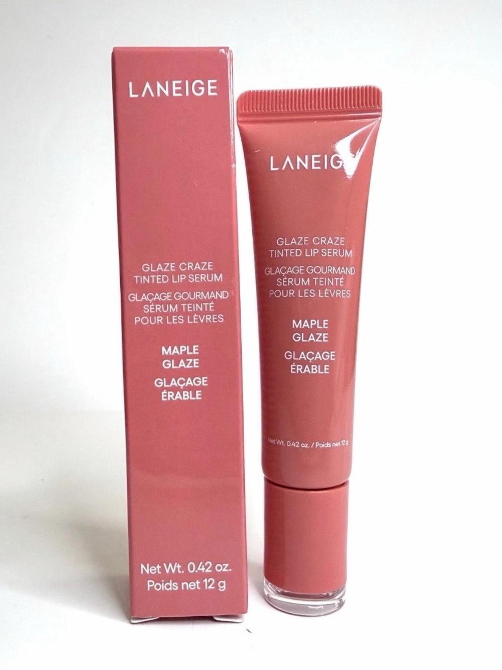 LANEIGE Glaze Craze Tinted Lip Serum/Gloss “Maple Glaze” 0.42 oz / 12 g NIB